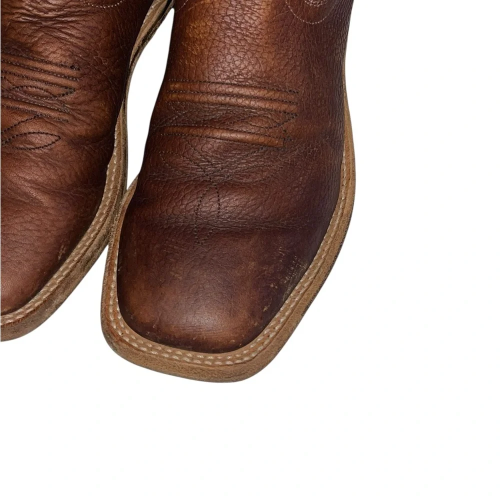 Cody James Brown Leather Blue Top Square Toe Boots
